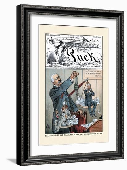 Puck Magazine: False Weights and Measures-Bernhard Gillam-Framed Art Print