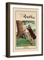 Puck Magazine: Felling the Trusts-null-Framed Art Print