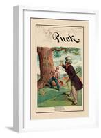 Puck Magazine: Felling the Trusts-null-Framed Art Print