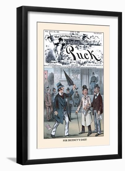 Puck Magazine: For Decency's Sake-Frederick Burr Opper-Framed Art Print
