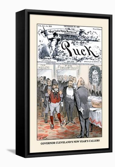 Puck Magazine: Governor Cleveland's New Year's Callers-Frederick Burr Opper-Framed Stretched Canvas