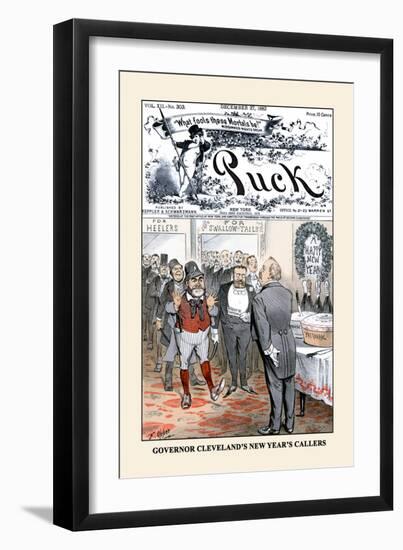 Puck Magazine: Governor Cleveland's New Year's Callers-Frederick Burr Opper-Framed Art Print