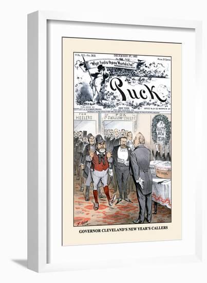 Puck Magazine: Governor Cleveland's New Year's Callers-Frederick Burr Opper-Framed Art Print