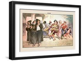 Puck Magazine: Harmony and Envy-Garnier-Framed Art Print