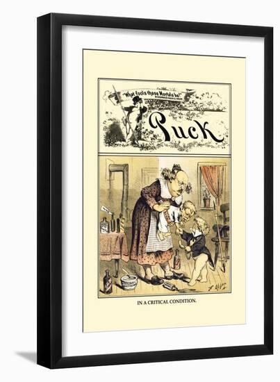 Puck Magazine: In a Critical Condition-Frederick Burr Opper-Framed Art Print