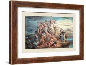 Puck Magazine: In Sight of the Promised Land-null-Framed Art Print