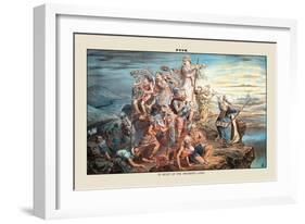 Puck Magazine: In Sight of the Promised Land-null-Framed Art Print