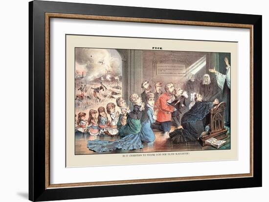 Puck Magazine: Is It Christian to Thank God for Islam Slaughter?-null-Framed Art Print