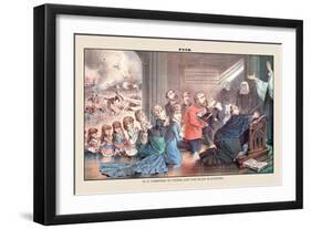 Puck Magazine: Is It Christian to Thank God for Islam Slaughter?-null-Framed Art Print