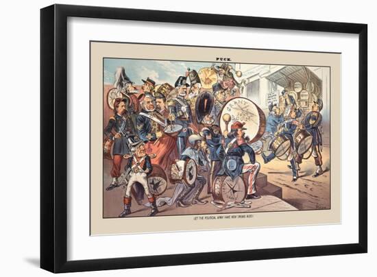Puck Magazine: Let the Political Army Have the New Drums Also!-Bernhard Gillam-Framed Art Print
