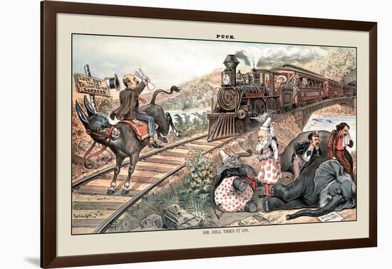 Puck Magazine: Mr. Hill Tries It On-Bernhard Gillam-Framed Art Print