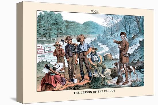 Puck Magazine: The Lesson of the Floods-Bernhard Gillam-Stretched Canvas