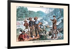 Puck Magazine: The Lesson of the Floods-Bernhard Gillam-Framed Art Print