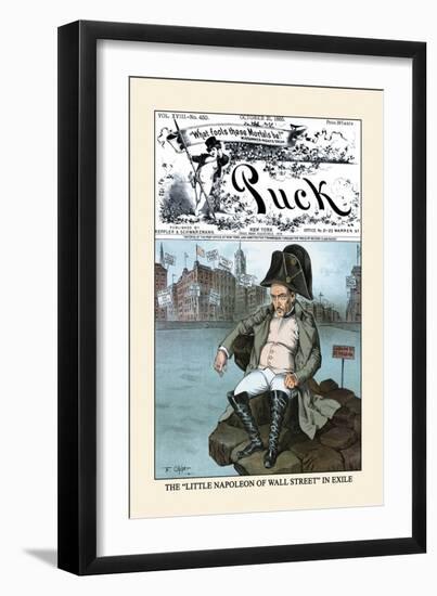 Puck Magazine: The Little Napoleon of Wall Street in Exile-Frederick Burr Opper-Framed Art Print