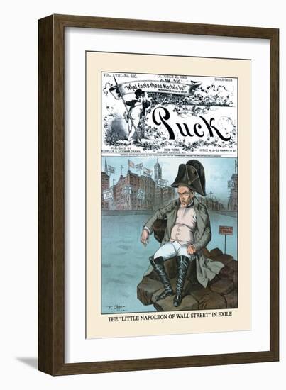 Puck Magazine: The Little Napoleon of Wall Street in Exile-Frederick Burr Opper-Framed Art Print