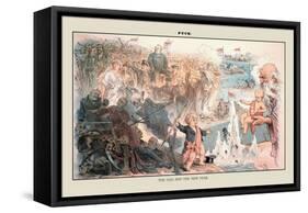 Puck Magazine: The Old and the New Year-Joseph Keppler-Framed Stretched Canvas