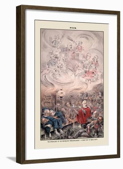 Puck Magazine: The Opium-Joint of the Republican-Eugene Zimmerman-Framed Art Print