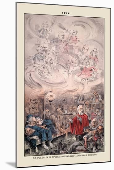 Puck Magazine: The Opium-Joint of the Republican-Eugene Zimmerman-Mounted Art Print