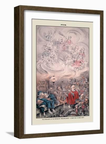 Puck Magazine: The Opium-Joint of the Republican-Eugene Zimmerman-Framed Art Print