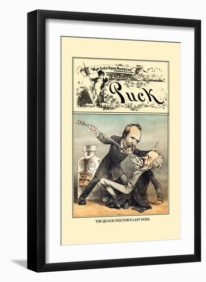 Puck Magazine: The Quack Doctor's Last Dose-null-Framed Art Print