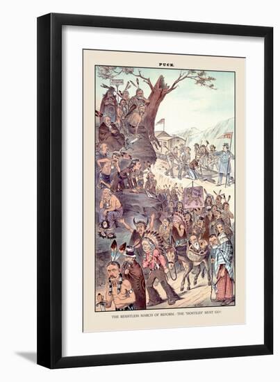 Puck Magazine: The Resistless March of Reform-Frederick Burr Opper-Framed Art Print