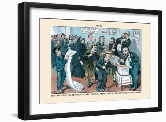 Puck Magazine: The Saviors of the Republican Party-Frederick Burr Opper-Framed Premium Giclee Print