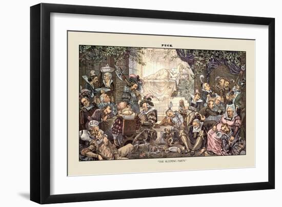 Puck Magazine: The Sleeping Party-Bernhard Gillam-Framed Art Print