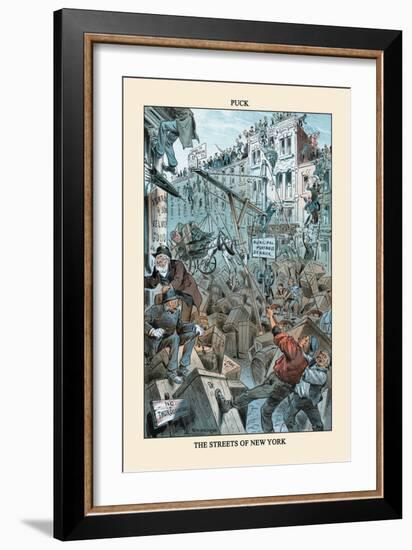 Puck Magazine: The Streets of New York-Eugene Zimmerman-Framed Art Print