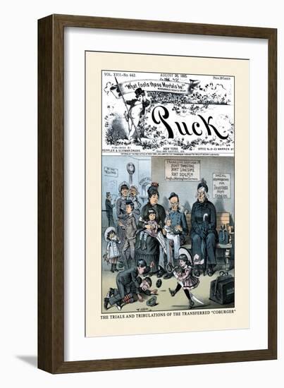 Puck Magazine: The Trials and Tribulations of the Transferred Coburger-Frederick Burr Opper-Framed Art Print