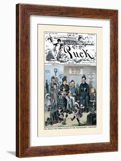 Puck Magazine: The Trials and Tribulations of the Transferred Coburger-Frederick Burr Opper-Framed Art Print