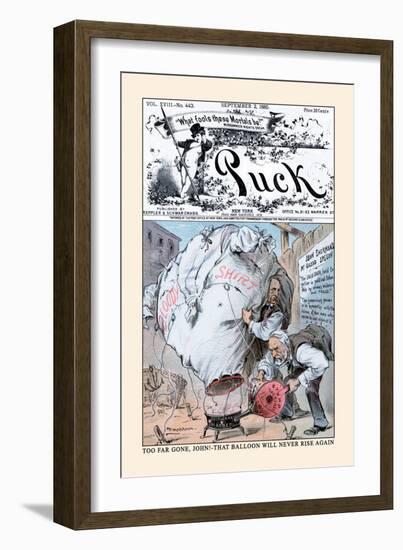 Puck Magazine: Too Far Gone, John!-Eugene Zimmerman-Framed Art Print