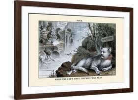 Puck Magazine: When the Cat's Away, The Mice Will Play-Eugene Zimmerman-Framed Art Print