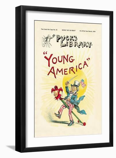 Puck's Library: Young America-Frederick Burr Opper-Framed Art Print