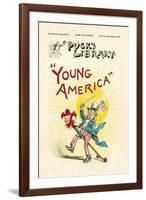 Puck's Library: Young America-Frederick Burr Opper-Framed Art Print