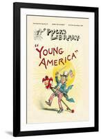 Puck's Library: Young America-Frederick Burr Opper-Framed Art Print