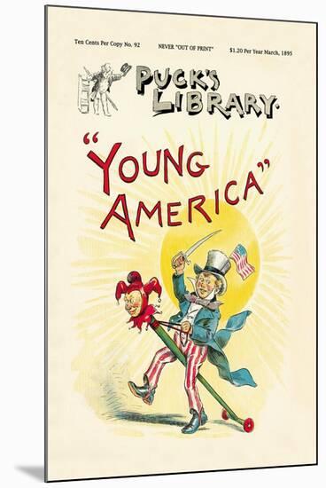 Puck's Library: Young America-Frederick Burr Opper-Mounted Art Print