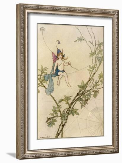 Puck Seated on a Spider's Thread-Warwick Goble-Framed Photographic Print