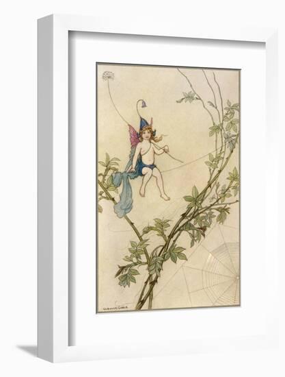 Puck Seated on a Spider's Thread-Warwick Goble-Framed Photographic Print