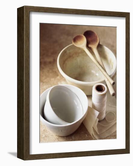 Pudding Basins, Wooden Spoons, Kitchen String, Baking Parchment-Michael Paul-Framed Photographic Print