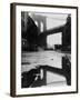 Puddle Reflecting Brooklyn Bridge-Bettmann-Framed Photographic Print