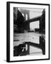 Puddle Reflecting Brooklyn Bridge-Bettmann-Framed Photographic Print