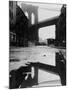 Puddle Reflecting Brooklyn Bridge-Bettmann-Mounted Photographic Print