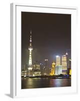 Pudong Financial District and Oriental Pearl Tower across the Huangpu River, Shanghai, China, Asia-Amanda Hall-Framed Photographic Print