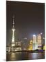 Pudong Financial District and Oriental Pearl Tower across the Huangpu River, Shanghai, China, Asia-Amanda Hall-Mounted Photographic Print