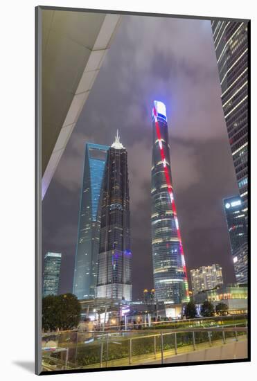 Pudong Financial District at Night, Shanghai, China, Asia-G & M Therin-Weise-Mounted Photographic Print