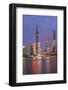 Pudong Financial District Skyline at Night, Shanghai, China, Asia-G & M Therin-Weise-Framed Photographic Print