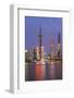 Pudong Financial District Skyline at Night, Shanghai, China, Asia-G & M Therin-Weise-Framed Photographic Print