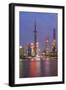 Pudong Financial District Skyline at Night, Shanghai, China, Asia-G & M Therin-Weise-Framed Photographic Print