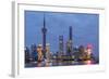 Pudong Financial District Skyline at Night, Shanghai, China, Asia-G & M Therin-Weise-Framed Photographic Print