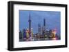 Pudong Financial District Skyline at Night, Shanghai, China, Asia-G & M Therin-Weise-Framed Photographic Print